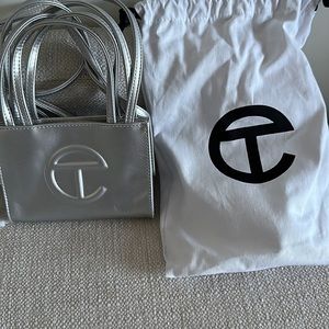 100% Authentic Telfar Small Silver Shopping Bag